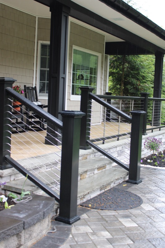 Custom deck with cable railings in East Patchogue, NY